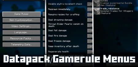 Скачать Datapack - Gamerule Menus для Minecraft [1.21, 1.20.6, 1.20.1]