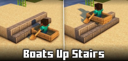 Boats Up Stairs для Майнкрафт [1.21.1, 1.20.6, 1.20.4]