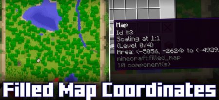 Filled Map Coordinates для Майнкрафт [1.21.4, 1.21.1]