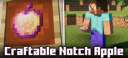 Craftable Notch Apple для Майнкрафт [1.21.10, 1.21.9, 1.21.8]